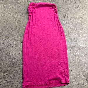 Absolutely Love It Barbie Hot Pink Strapless Bodycon Tube Midi Dress Sz M Basics